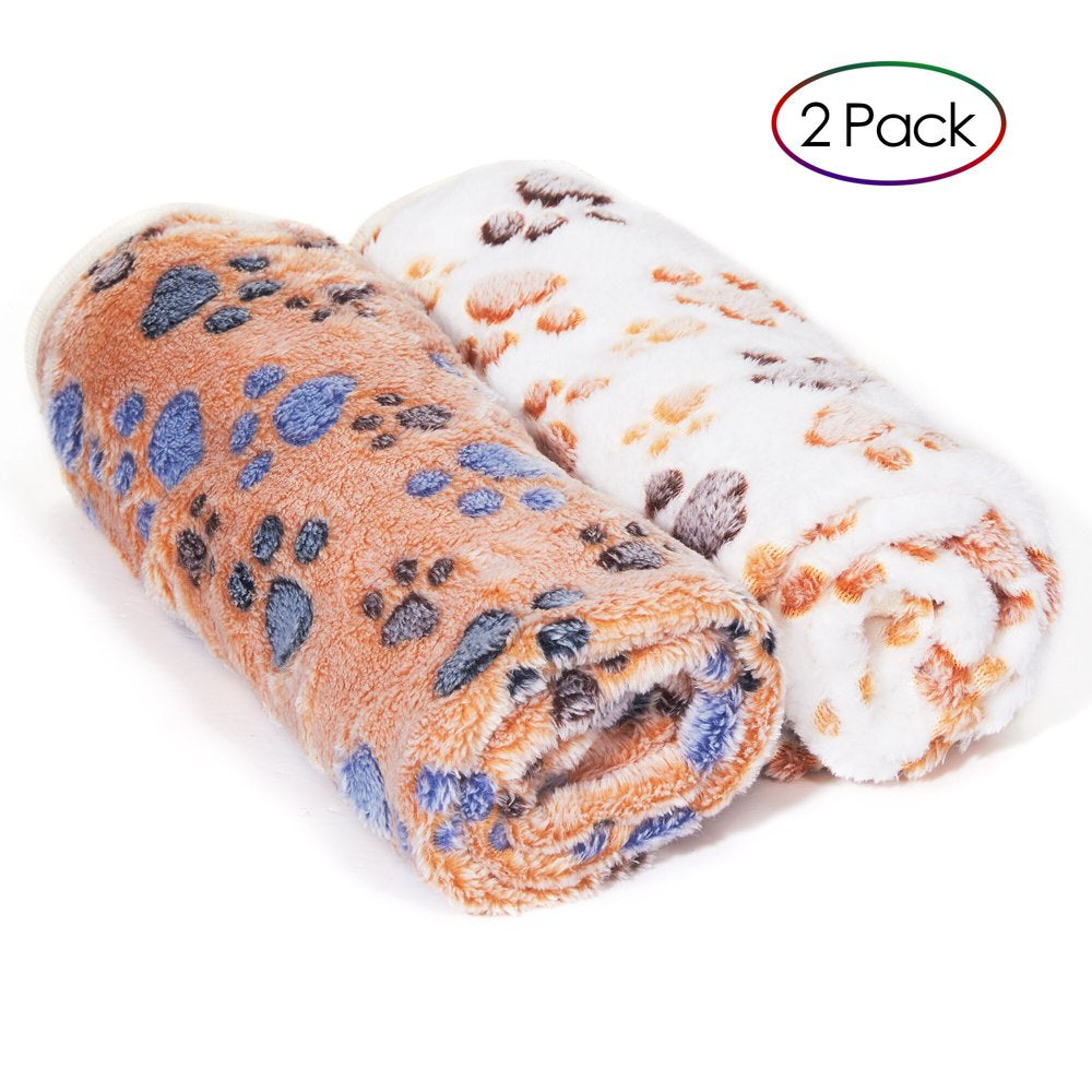 LUXMO 2 Pack Cat Dog Puppy Blanket Soft Pet Bed Cushion Warm Sleep Mat Animals & Pet Supplies > Pet Supplies > Cat Supplies > Cat Beds Luxmo   