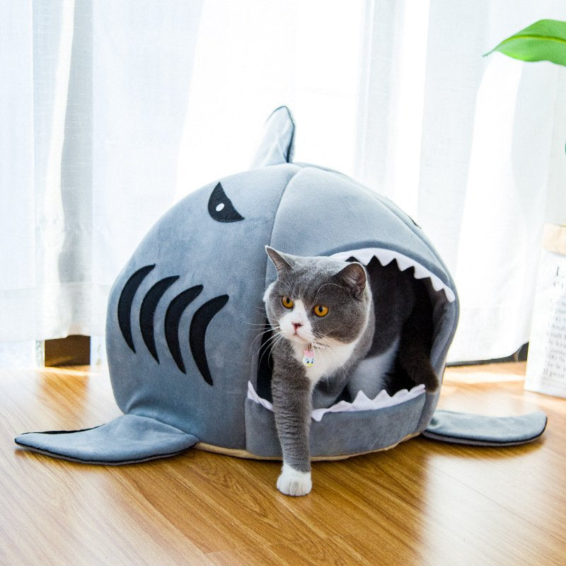 SUPERHOMUSE Dog House Shark for Large Dogs Tent High Quality Warm Cotton Small Dog Cat Bed Puppy House Nonslip Bottom Dog Beds Pet Product Animals & Pet Supplies > Pet Supplies > Dog Supplies > Dog Houses SUPERHOMUSE   