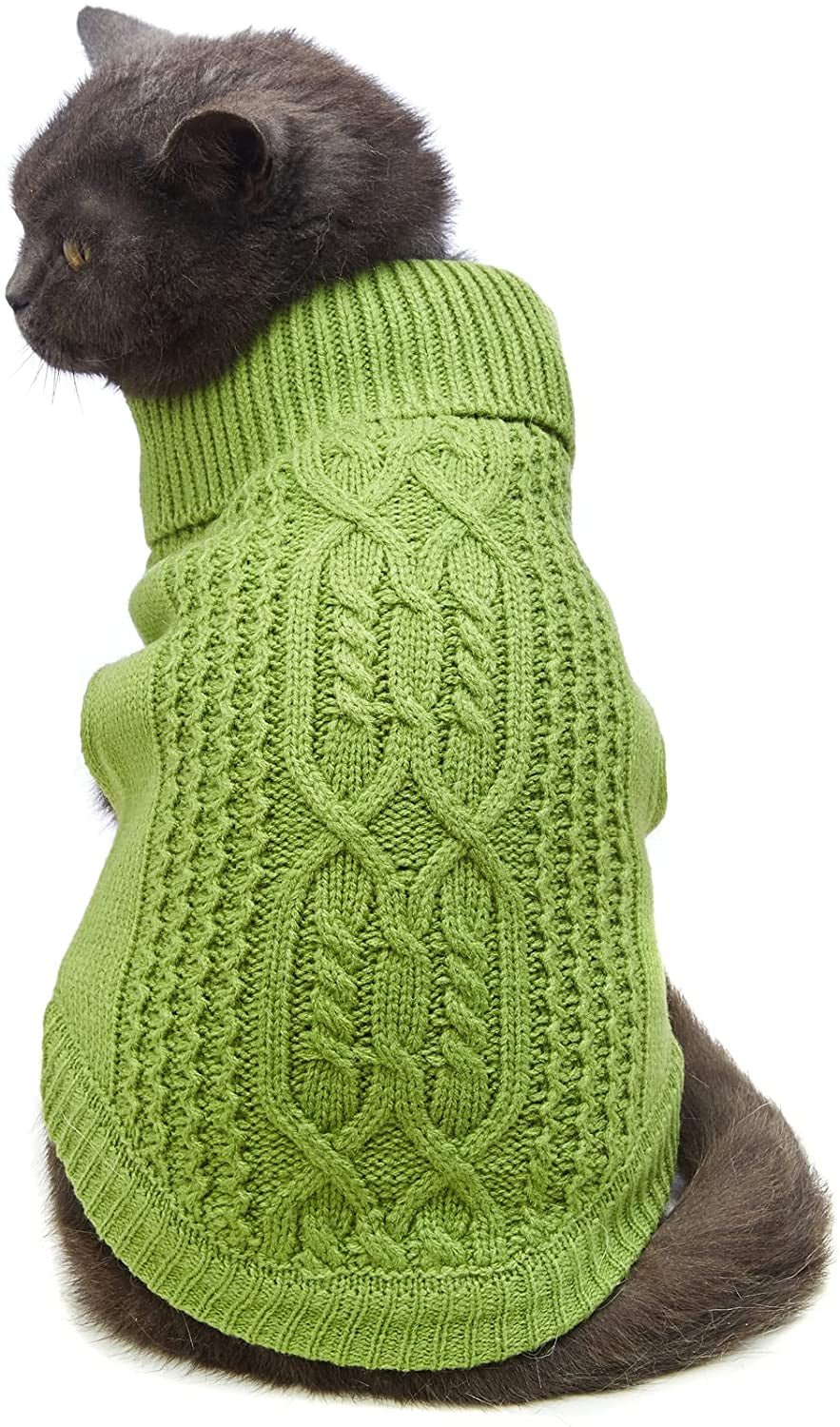 Jnancun Cat Sweater Turtleneck Knitted Sleeveless Cat Clothes Warm Winter Kitten Clothes Outfits for Cats or Small Dogs in Cold Season (Medium, Purple) Animals & Pet Supplies > Pet Supplies > Dog Supplies > Dog Apparel Jnancun Green Small 