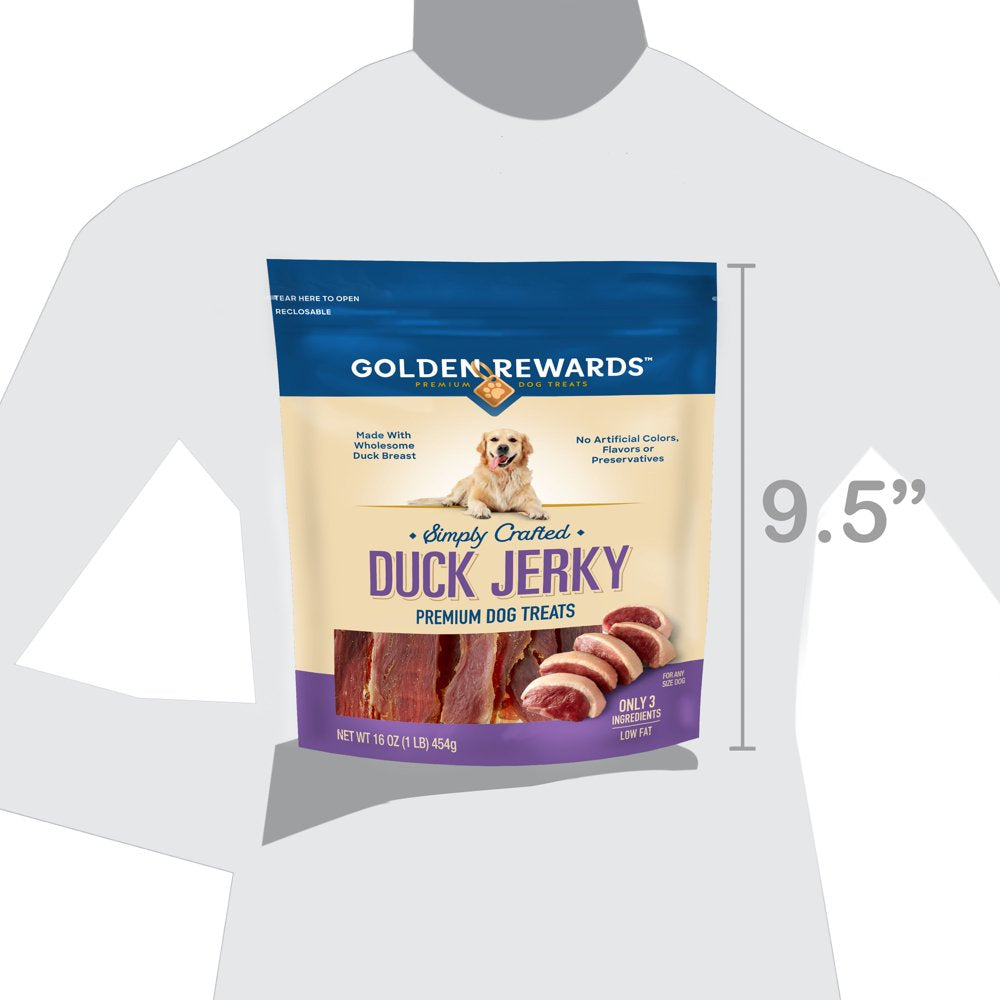 Golden Rewards Duck Flavor Premium Jerky Dry Treats for All Dogs, 16 Oz. Animals & Pet Supplies > Pet Supplies > Dog Supplies > Dog Treats Gambol Pet Group Co., Ltd.   