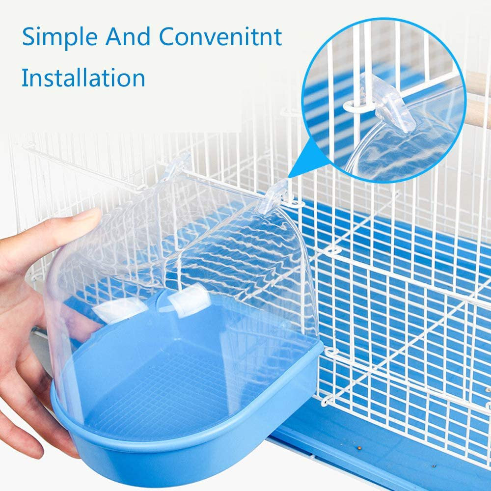 Parrot Bath Box Bird Cage Accessory Supplies Bathing Tub Bath for Pet Brids Canary Budgies Parrot Animals & Pet Supplies > Pet Supplies > Bird Supplies > Bird Cage Accessories Torubia   