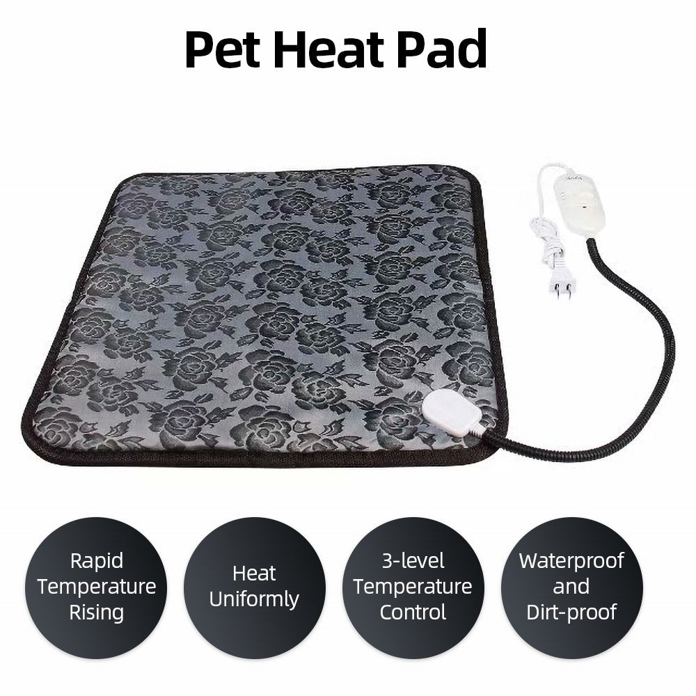 Big Save!Pet Electric Heating Pad for Dogs and Cats Waterproof Adjustable Anti-Bite Steel Cord Dog Warm Bed Mat Heated Suitable for Pets Beds Pets Blankets and Kennel(17.7 X17.7 In) Animals & Pet Supplies > Pet Supplies > Cat Supplies > Cat Beds Minimanihoo   