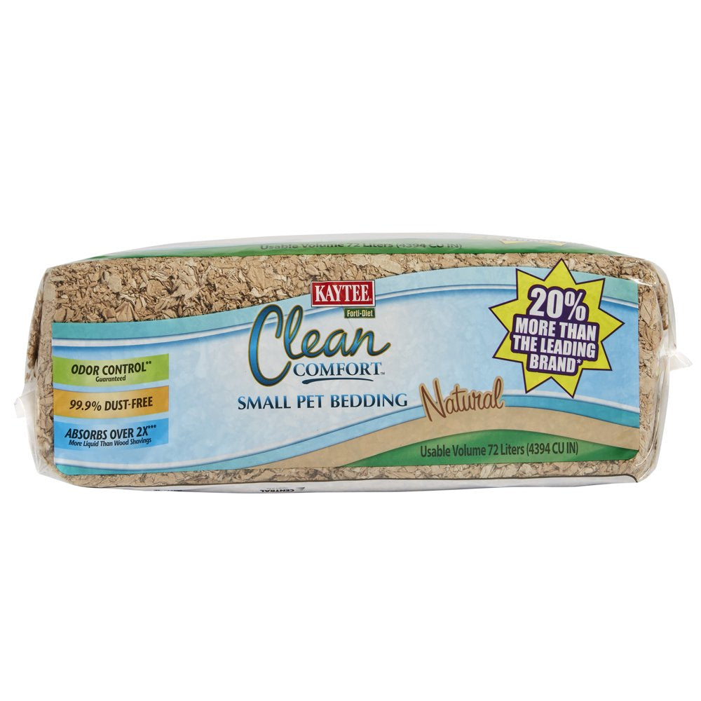 Kaytee Forti-Diet Clean Comfort Small Animal Bedding, Natural 72L Animals & Pet Supplies > Pet Supplies > Small Animal Supplies > Small Animal Bedding Central Garden and Pet   