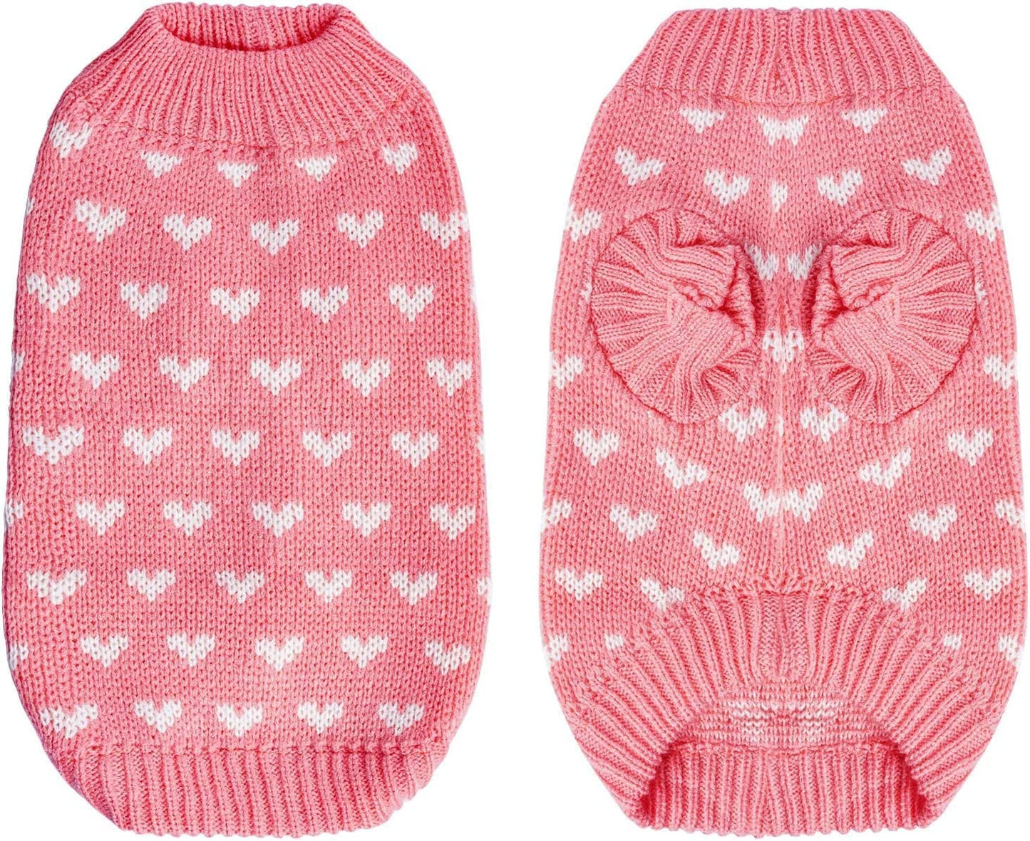 1 Piece of Pink Dog Knitted Sweater Dog Heart Sweater Warm Pet Dog Clothes Winter Doggie Outfits for Small Puppy Cat Pets (Medium) Animals & Pet Supplies > Pet Supplies > Dog Supplies > Dog Apparel Generic   