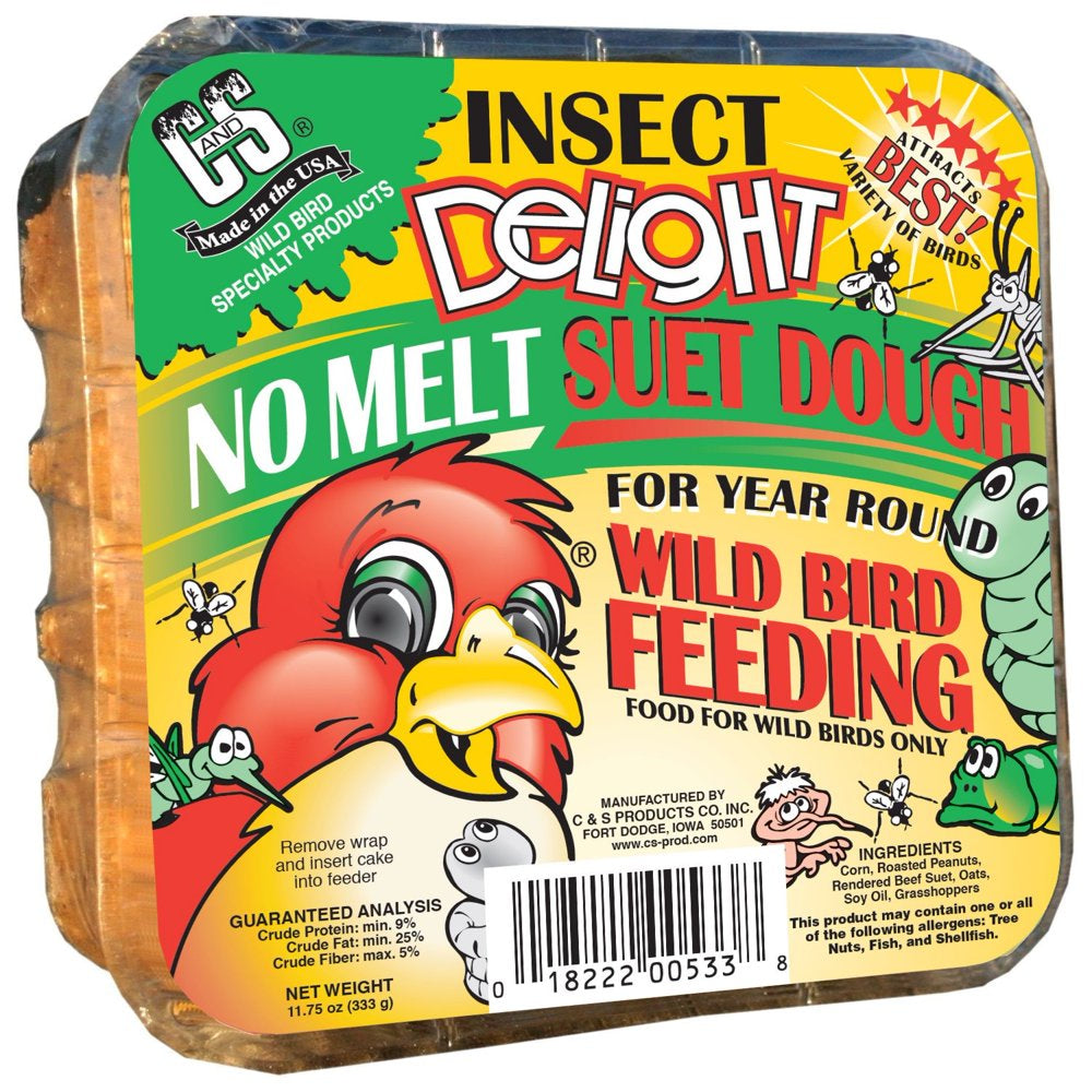 C&S Insect Delight No Melt Wild Bird Seed Suet Dough, 11.75 Oz, 12 Pack Animals & Pet Supplies > Pet Supplies > Bird Supplies > Bird Food C&S Products Company   
