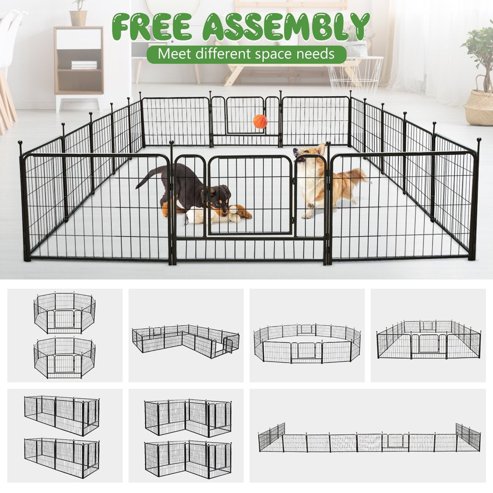 TOOCA Puppy Playpen, 16 Panels 24"H, Indoor & Outdoor, Portable, Metal Animals & Pet Supplies > Pet Supplies > Dog Supplies > Dog Kennels & Runs TOOCA   