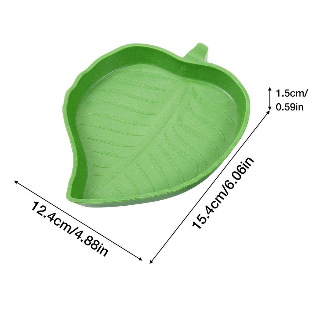 Famure Leaf Reptile Food Water Bowl Flat Drinking and Eating Dish Tortoise Habitat Accessoriesflat Drinking and Eating Plate for Lizards Tortoises Chameleon or Small Reptiles Grand Animals & Pet Supplies > Pet Supplies > Reptile & Amphibian Supplies > Reptile & Amphibian Habitat Accessories Famure   