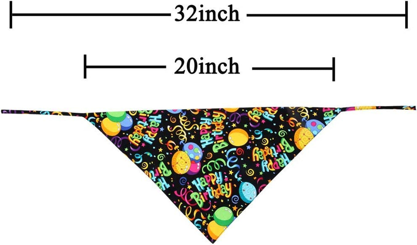 Dog Birthday Bandana Triangle Bibs Scarf Accessories Black Large Animals & Pet Supplies > Pet Supplies > Dog Supplies > Dog Apparel MIAPETTB   