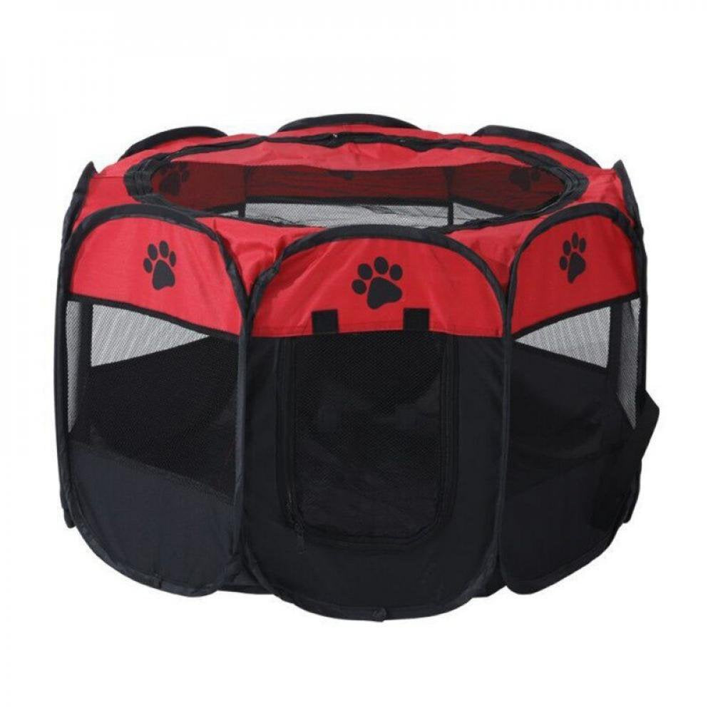 Elaydool Portable Pet Cage Folding Pet Tent Outdoor Dog House Octagon Cage for Cat Indoor Playpen Puppy Cats Kennel Delivery Room Animals & Pet Supplies > Pet Supplies > Dog Supplies > Dog Houses Elaydool 73x73x43cm Red 