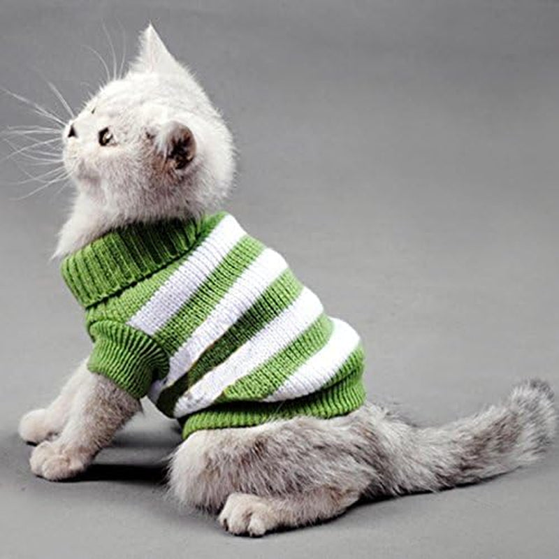  Cat Clothes Sweater for Kitten Small Dogs Cats Winter Knit  Clothing Warm Soft and High Stretch, fit Pet Male Female : Pet Supplies
