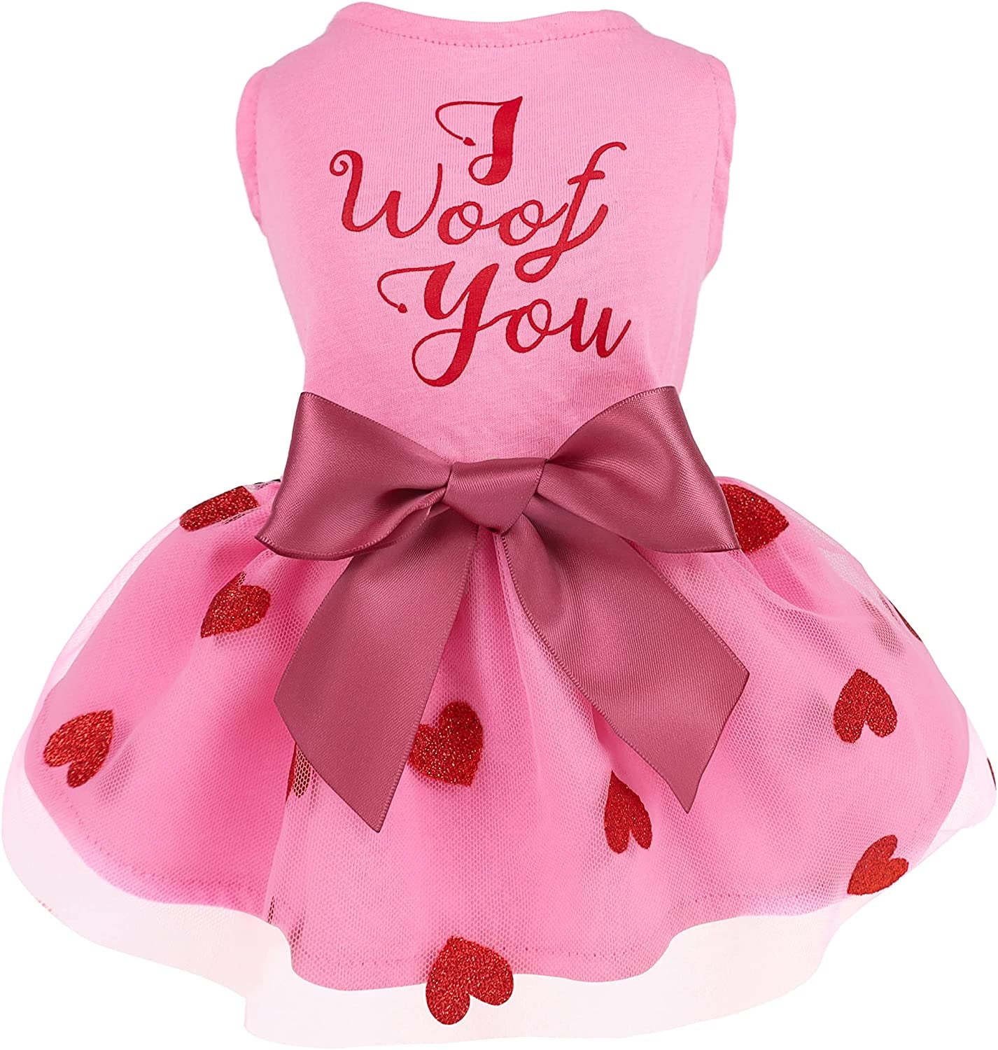 Fitwarm Hocus Pocus Y’All Halloween Dog Tulle Dress, Holiday Theme Costumes, Dog Clothes for Small Dogs Girl, Cat Apparel, Black, Medium Animals & Pet Supplies > Pet Supplies > Dog Supplies > Dog Apparel Fitwarm I Woof You Medium 