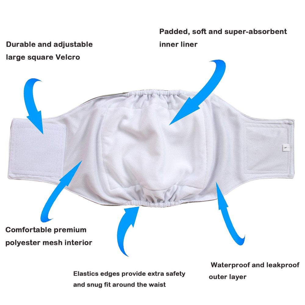 Teamoy Reusable Wrap Diapers for Male Dogs, Washable Puppy Belly Band L1(16&Quot;-20&Quot;Waist) Black+ Gray+ Lake Blue Animals & Pet Supplies > Pet Supplies > Dog Supplies > Dog Diaper Pads & Liners Damero INC   