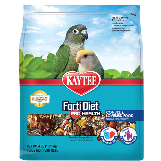 Kaytee Forti-Diet Pro Health Conure and Lovebird Pet Bird Food, 4 Lb