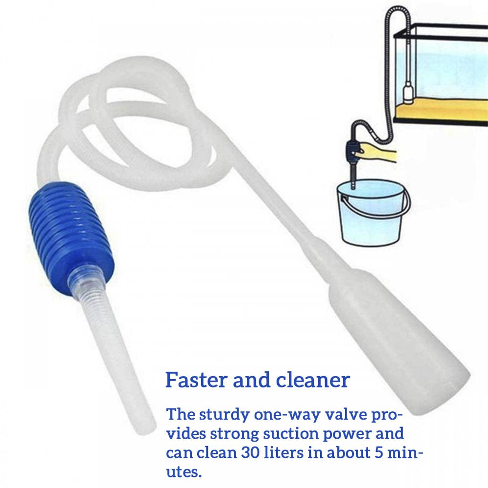 Aquarium Handheld Siphon with Filter Home Shop Fish Tank Water Change Hand Pump Dirt Feces Cleaning Tool Aquatic Supplies