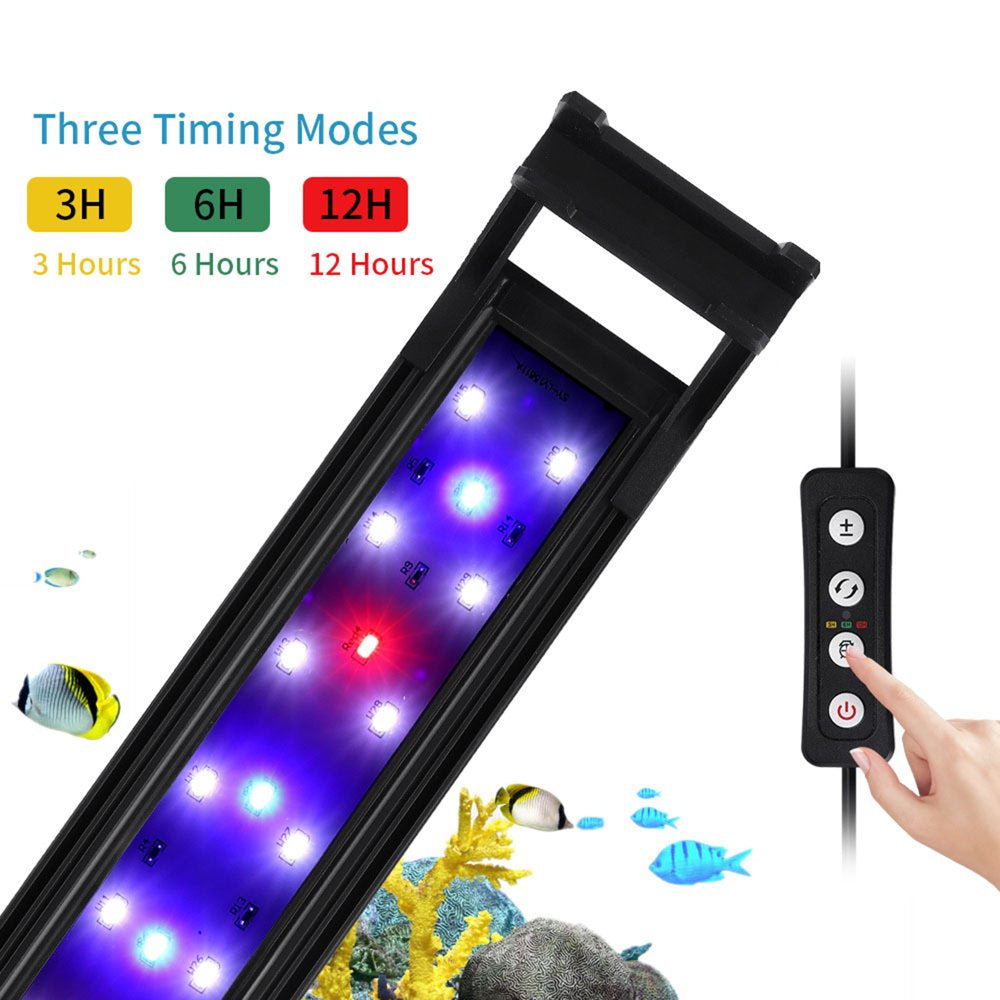 HEVIRGO 4 Brightness Auto on off Aquarium Light, Full Spectrum Fish Tank Lamp High Brightness Animals & Pet Supplies > Pet Supplies > Fish Supplies > Aquarium Lighting HEVIRGO 45cm-16W  