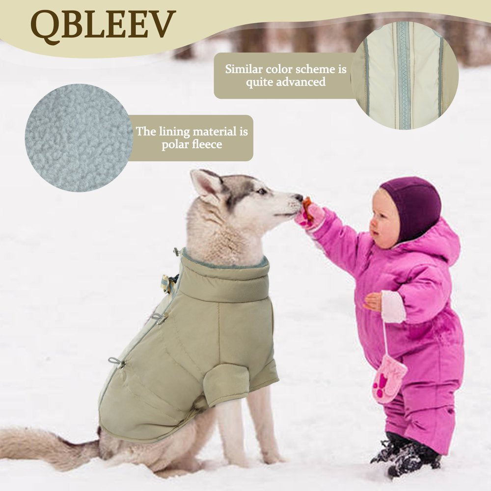QBLEEV Dog Coat Windproof Cozy Dog Cold Weather Apparel Fleece Lined Winter Warm Dog Jacket Dog Vest for Small Medium and Large Dogs，Reflective Dog Clothes with Leash Hole Animals & Pet Supplies > Pet Supplies > Dog Supplies > Dog Apparel QBLEEV   