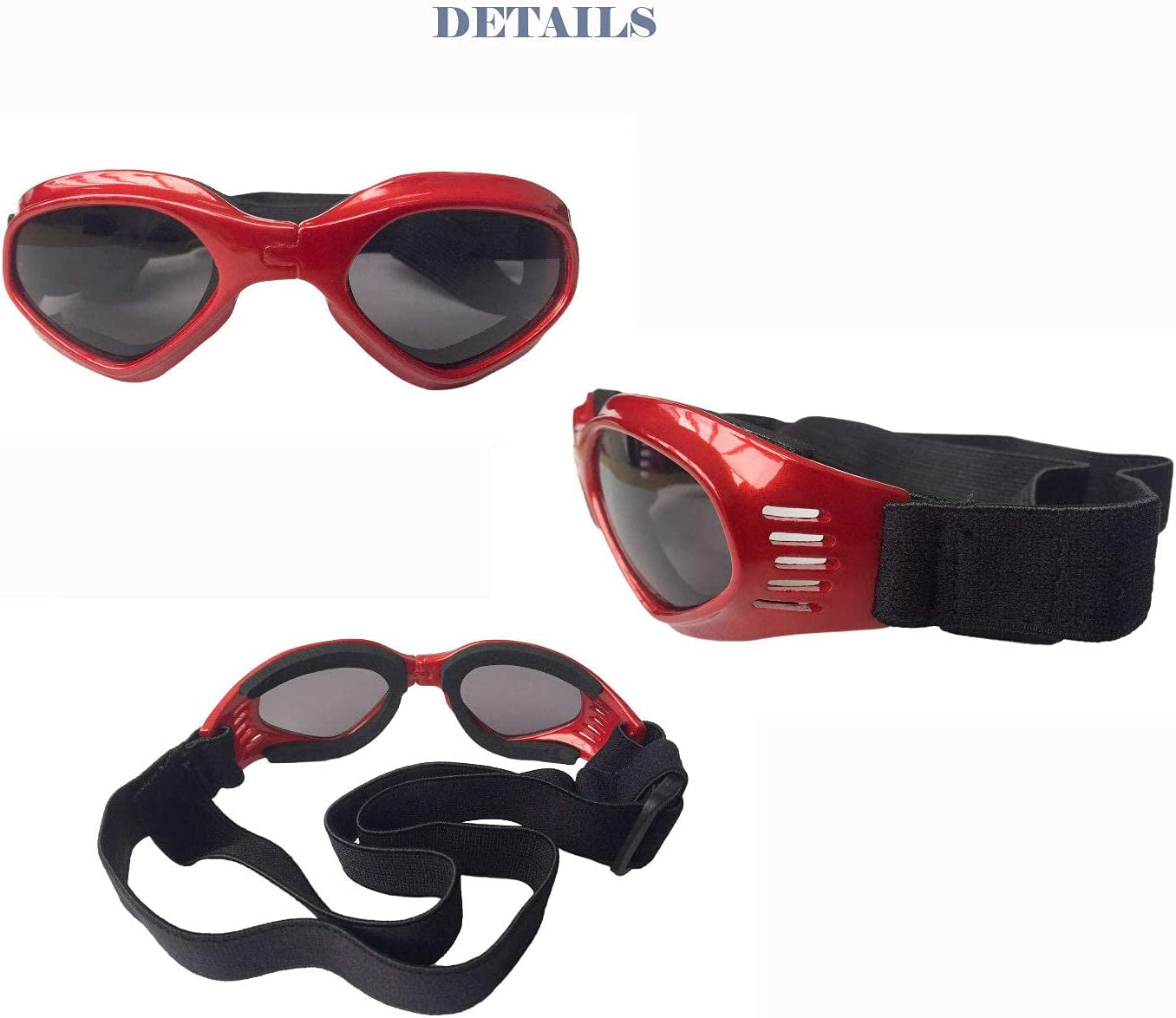 LECONPET Small Dog Sunglasses Waterproof Windproof UV Protection Pet Sunglasses Dog Goggles for Doggy Puppy Cat (Red) Animals & Pet Supplies > Pet Supplies > Dog Supplies > Dog Apparel Shanghai Leichen Pet Products CO., Ltd.   