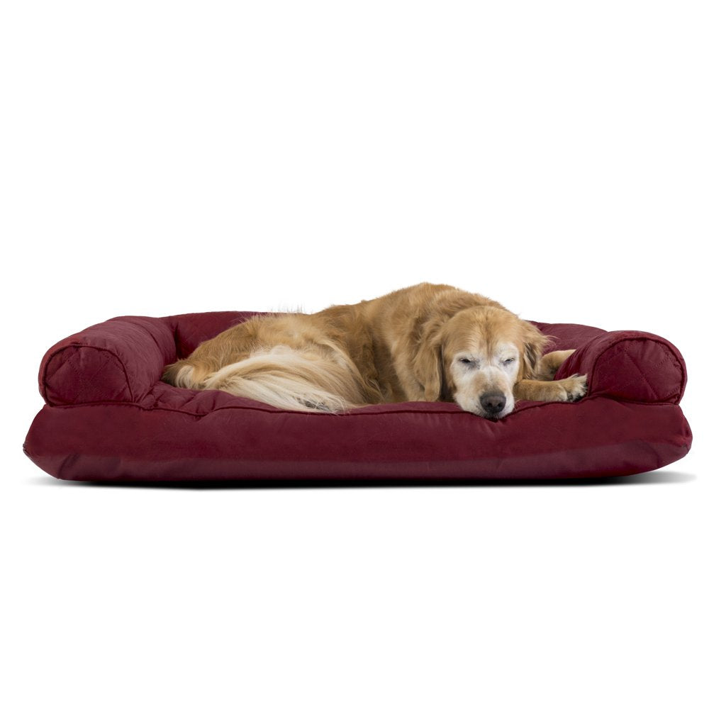 Furhaven Pet Products | Quilted Pillow Sofa Pet Bed for Dogs & Cats, Wine Red, Jumbo Animals & Pet Supplies > Pet Supplies > Cat Supplies > Cat Beds FurHaven Pet Products   