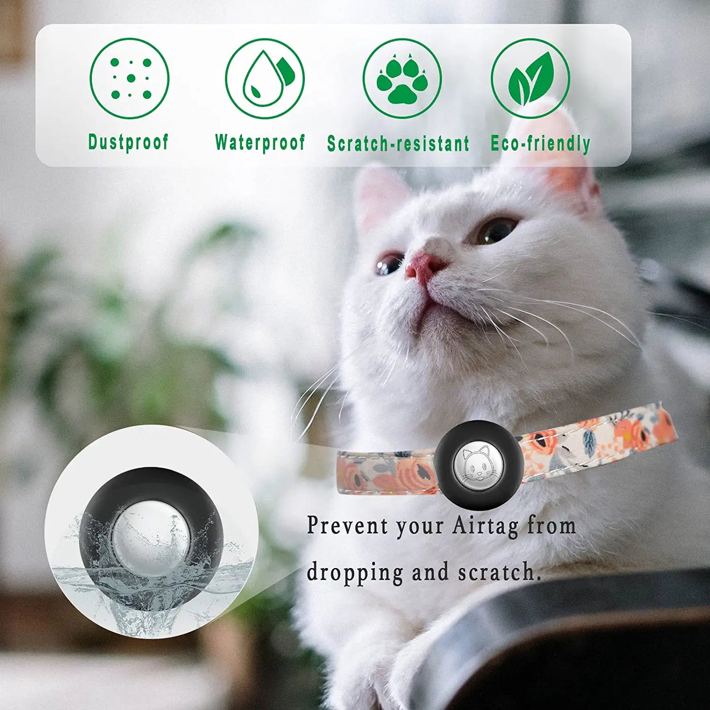 Airtag Cat Collar Holder(2Pack), Silicone Apple Air Tag Case Cover for Smaller than 0.8Inch Pet Collar Harness Loop Cibaabo Electronics > GPS Accessories > GPS Cases Cibaabo   