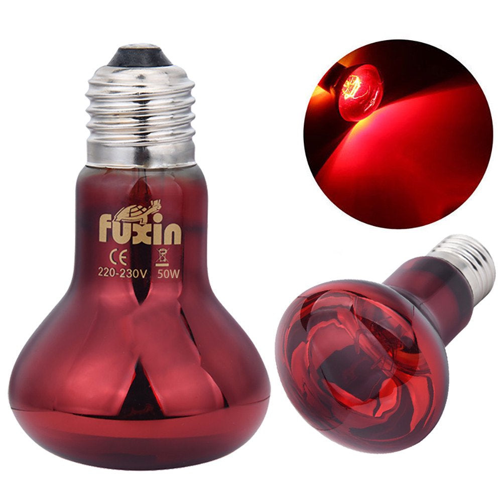 Cotonie 50W UVA Day Night Amphibian Snake Lamp Heat Reptile Bulb Light 220V  Cotonie 50W Red  