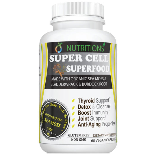 O Nutritions Super Cell Superfood Made with Organic Sea Moss Made with Sea Moss, Bladderwrack and Burdock Root for Thyroid Support, Detox, Joint Support,Immune Support, Organic Certified Animals & Pet Supplies > Pet Supplies > Small Animal Supplies > Small Animal Food O NUTRITIONS   