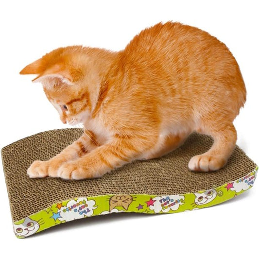 JMH 1 Pack S Type Cat Scratcher, Double-Sided Design Cat Scratching Pad Pet Cats Scratcher Cardboard Durable for Furniture Protection Animals & Pet Supplies > Pet Supplies > Cat Supplies > Cat Furniture JMH   