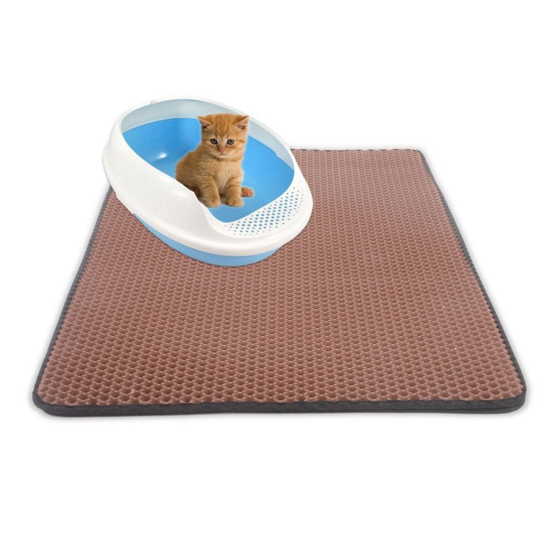 Cat Litter Mat Litter Trapping Mat, 11.8"X11.8" Inch Honeycomb Double Layer Design Waterproof Urine Proof Trapper Mat for Litter Boxes, Large Size Easy Clean Scatter Control Animals & Pet Supplies > Pet Supplies > Cat Supplies > Cat Litter Box Mats Vicooda   