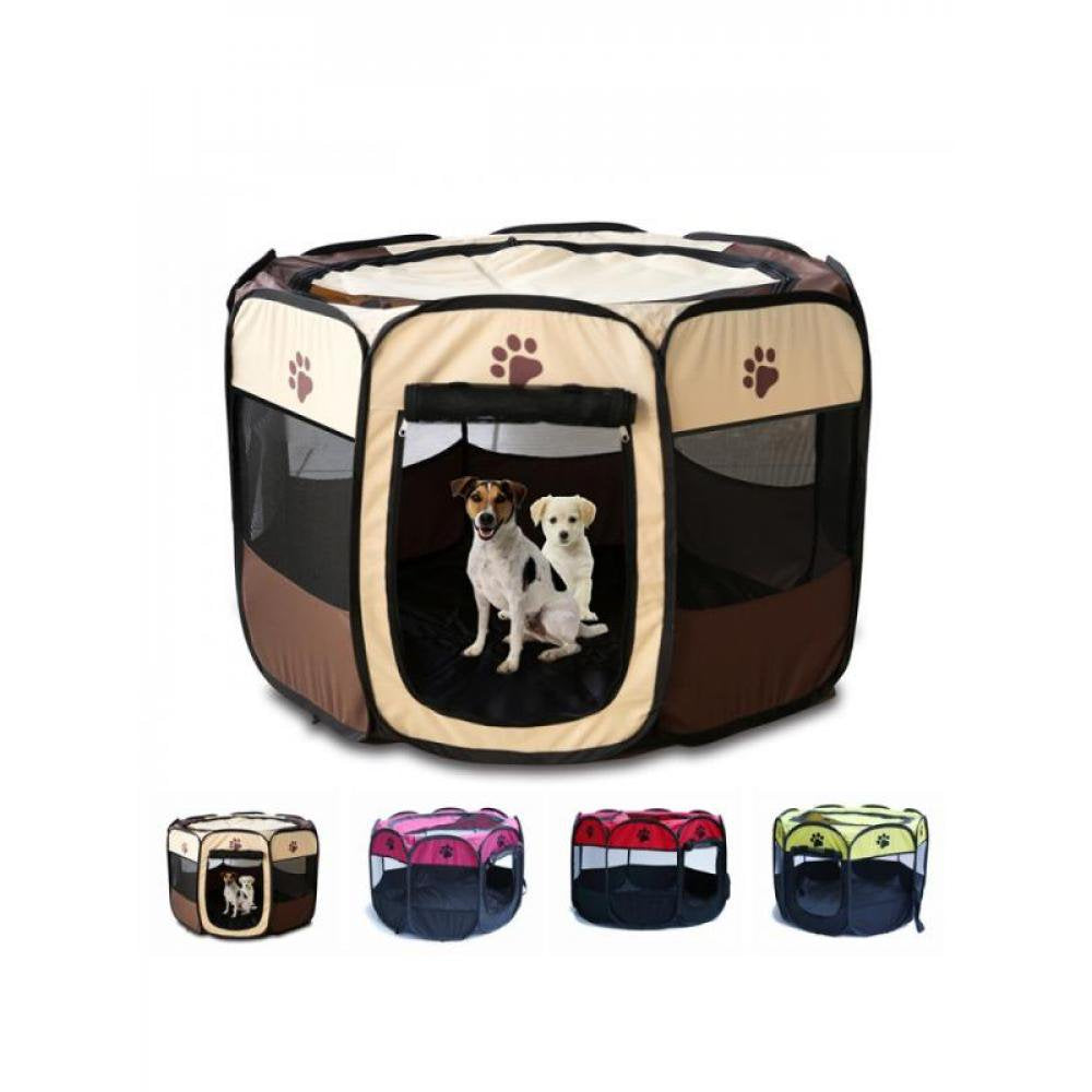 Hazel Tech 1 PC Portable Collapsible Octagonal Pet Tent Dog House Outdoor Breathable Tent Kennel Fence for Large Dogs(Oxford Cloth+Pvc Material) Animals & Pet Supplies > Pet Supplies > Dog Supplies > Dog Houses Hazel Tech   
