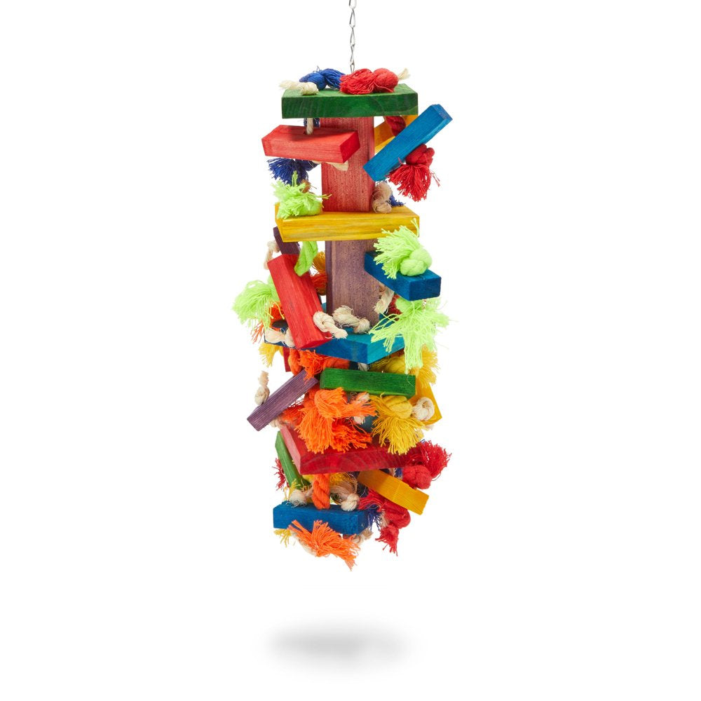 Large Bird Toy for Parrots & Parakeets Chewing, Colorful Cage Accessories for Pet Playing, 3.7 X 20 In Animals & Pet Supplies > Pet Supplies > Bird Supplies > Bird Cage Accessories Juvo Plus   