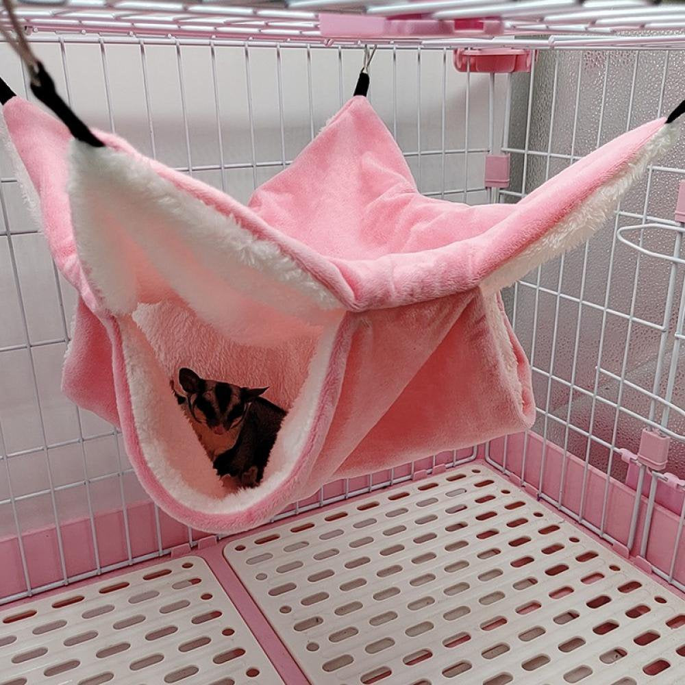 Small Pet Cage Hammock, Hanging Bed for Small Animals Pet Cage Accessories Bedding Animals & Pet Supplies > Pet Supplies > Small Animal Supplies > Small Animal Bedding Feiona M Pink 