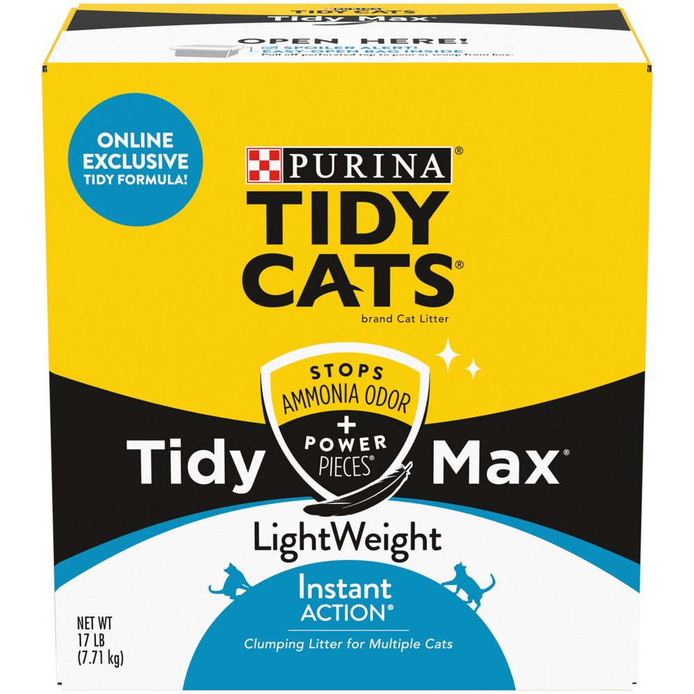 Purina Tidy Cats Lightweight Clumping Cat Litter, Tidy Max Instant Action Formula, 17 Lb. Box Animals & Pet Supplies > Pet Supplies > Cat Supplies > Cat Litter Nestlé Purina PetCare Company   