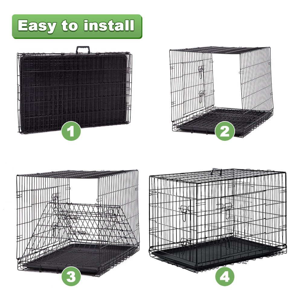 Bestpet Double-Door Metal Dog Crate with Divider and Tray, X-Large, 48"L Animals & Pet Supplies > Pet Supplies > Dog Supplies > Dog Kennels & Runs BestPet   