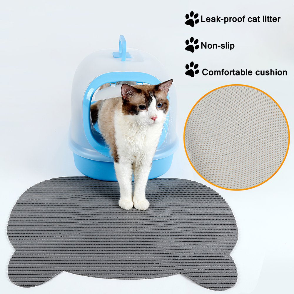 Cat Litter Mat Anti-Slip Trapping Litter Pad Space-Saving Cat Litter Scatter Control Mat Litter Box Pad Gray Cat Litter Blanket for Home Keeping Clean Animals & Pet Supplies > Pet Supplies > Cat Supplies > Cat Litter Box Mats QYMHOODS   