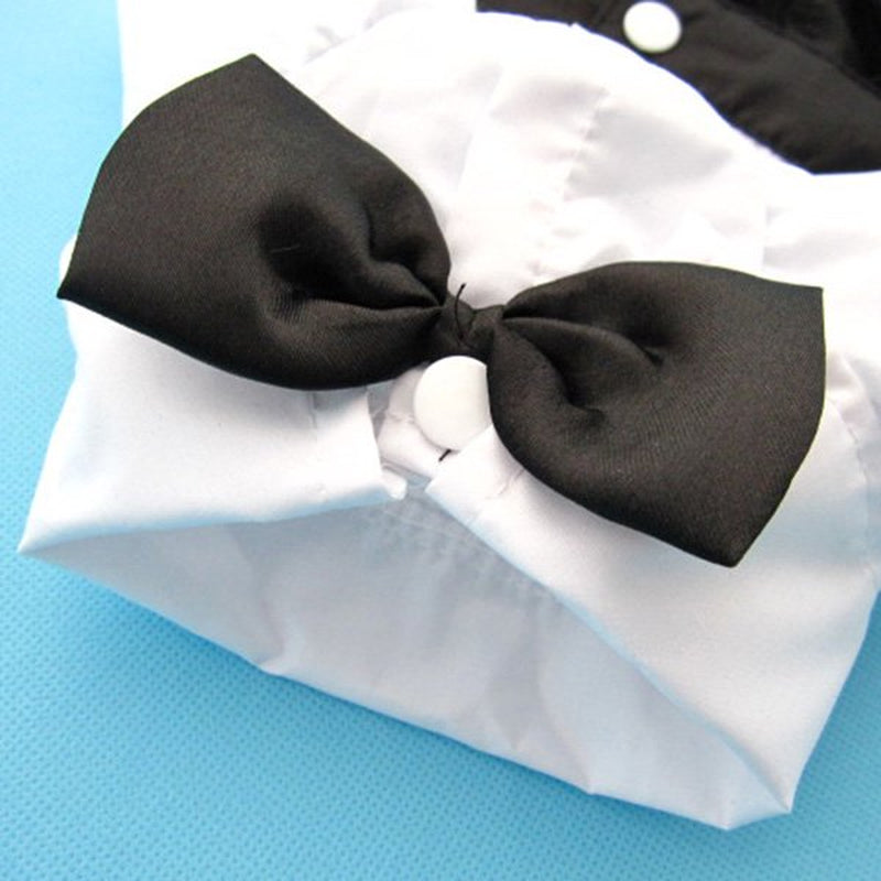 Pet Dog Tuxedo Bow Tie Wedding Suit Clothing Puppy Costumes Clothes Apparel Animals & Pet Supplies > Pet Supplies > Dog Supplies > Dog Apparel Funcee   