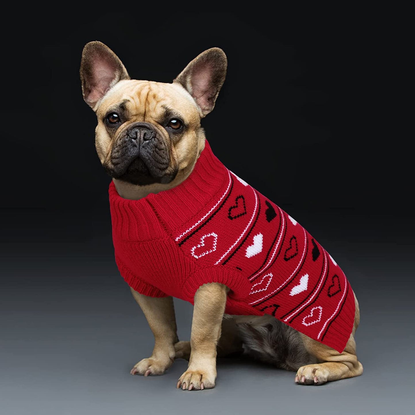 Queenmore Valentine Dog Sweater,Small Dog Sweater for Tiny Dogs,Teacups,Frenchies,Chihuahuas,Yorkies,Turtleneck Girl Dogs Red Knit Sweaters Red,Xs Animals & Pet Supplies > Pet Supplies > Dog Supplies > Dog Apparel Queenmore   