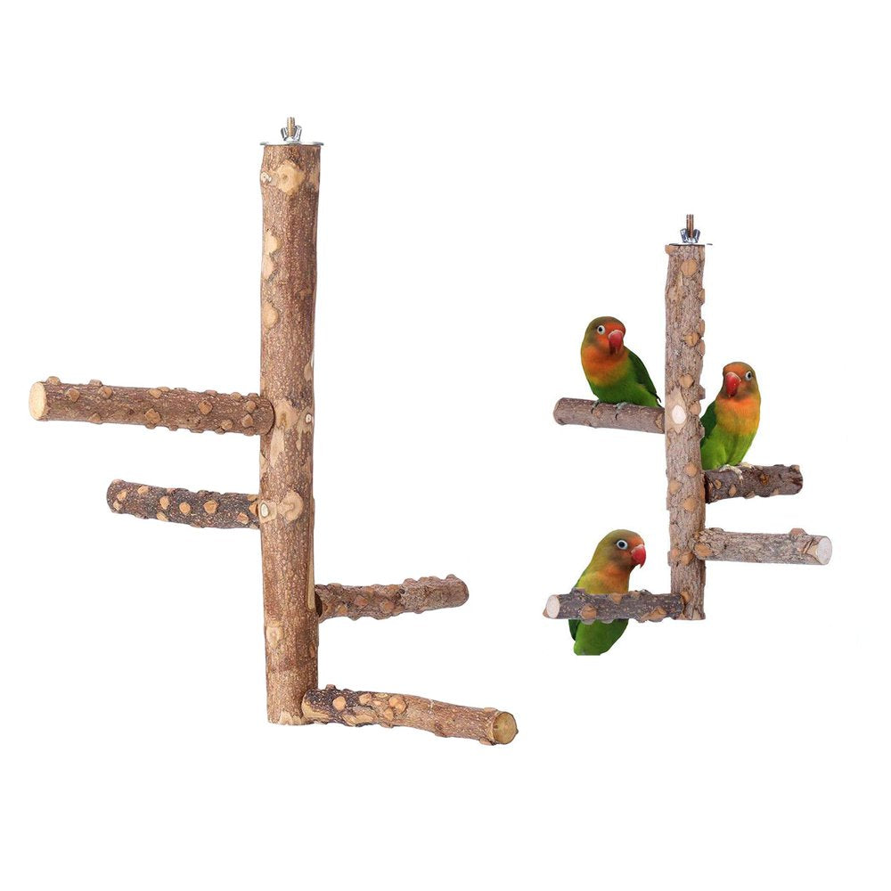 Practical Bird Perch Natural Wood Rotating Ladder Parrot Cage Stand Toy 15X35Cm Animals & Pet Supplies > Pet Supplies > Bird Supplies > Bird Ladders & Perches Menolana   