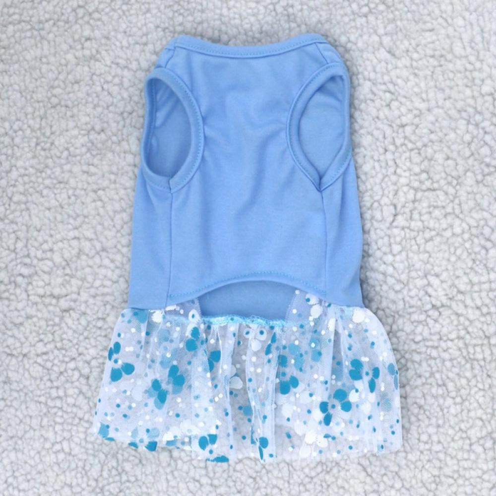 Dog Dress Daisy Dog Skirt for Small Dogs with Flower Printing Tulle Doggie Sundress Dog Apparel Animals & Pet Supplies > Pet Supplies > Dog Supplies > Dog Apparel MAXCOZY   