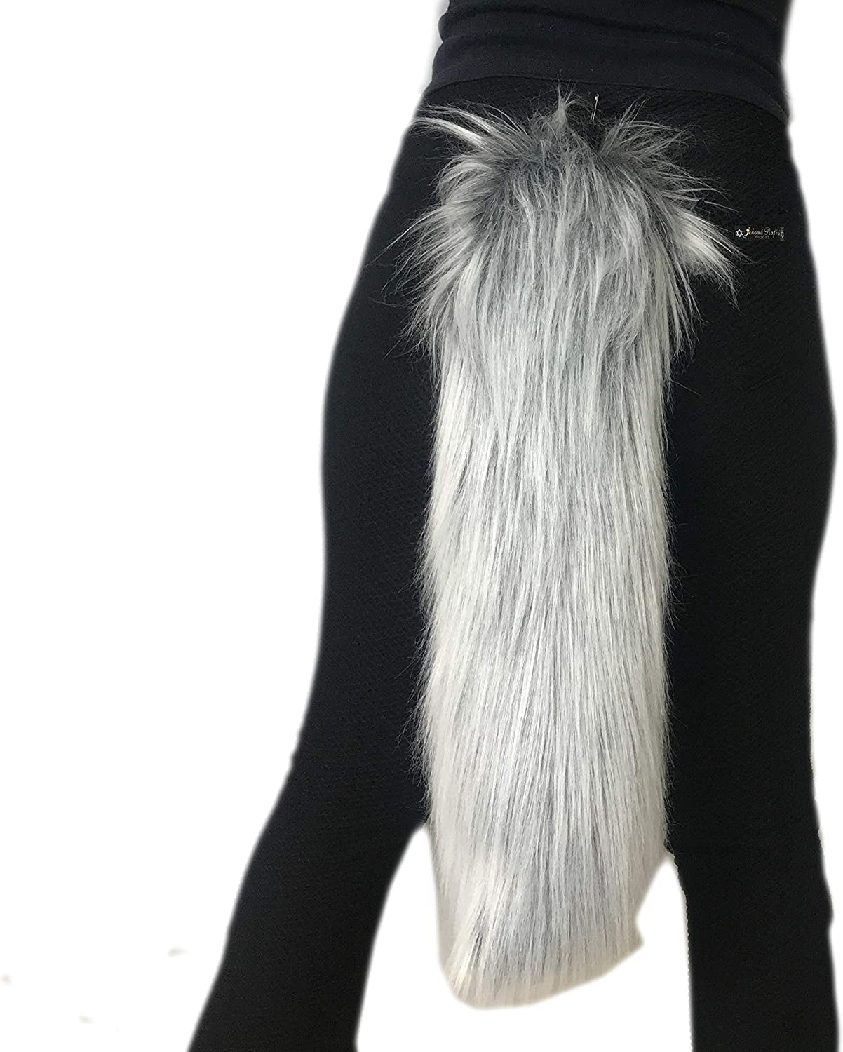 Handmade Faux Fur Tail, Luxury Animal Super Soft Costume Accessory, Pet Play, Halloween Animals & Pet Supplies > Pet Supplies > Dog Supplies > Dog Apparel Bianna Creations Gray Frost 20" 
