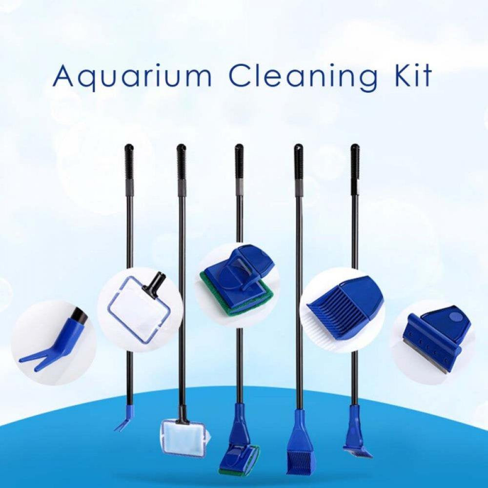 Spree Aquarium Cleaning Tools Kit 5 in 1 Function for Long Deep Fish Tank, Including Algae Scrape, Cleaning Sponge, 3.9" Small Fishnet, Gravel Rake, Plant Fork Animals & Pet Supplies > Pet Supplies > Fish Supplies > Aquarium Fish Nets Spree   