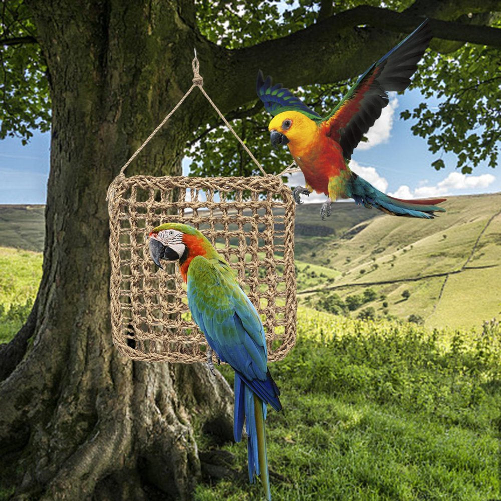 Bird Climbing Net Hammock Thicken Chew Toys Habitat Swing Playing Gym Bird Climbing Ladder for Lorikeet Finches Canaries Macaw Bird Cage L Animals & Pet Supplies > Pet Supplies > Bird Supplies > Bird Gyms & Playstands FITYLE   