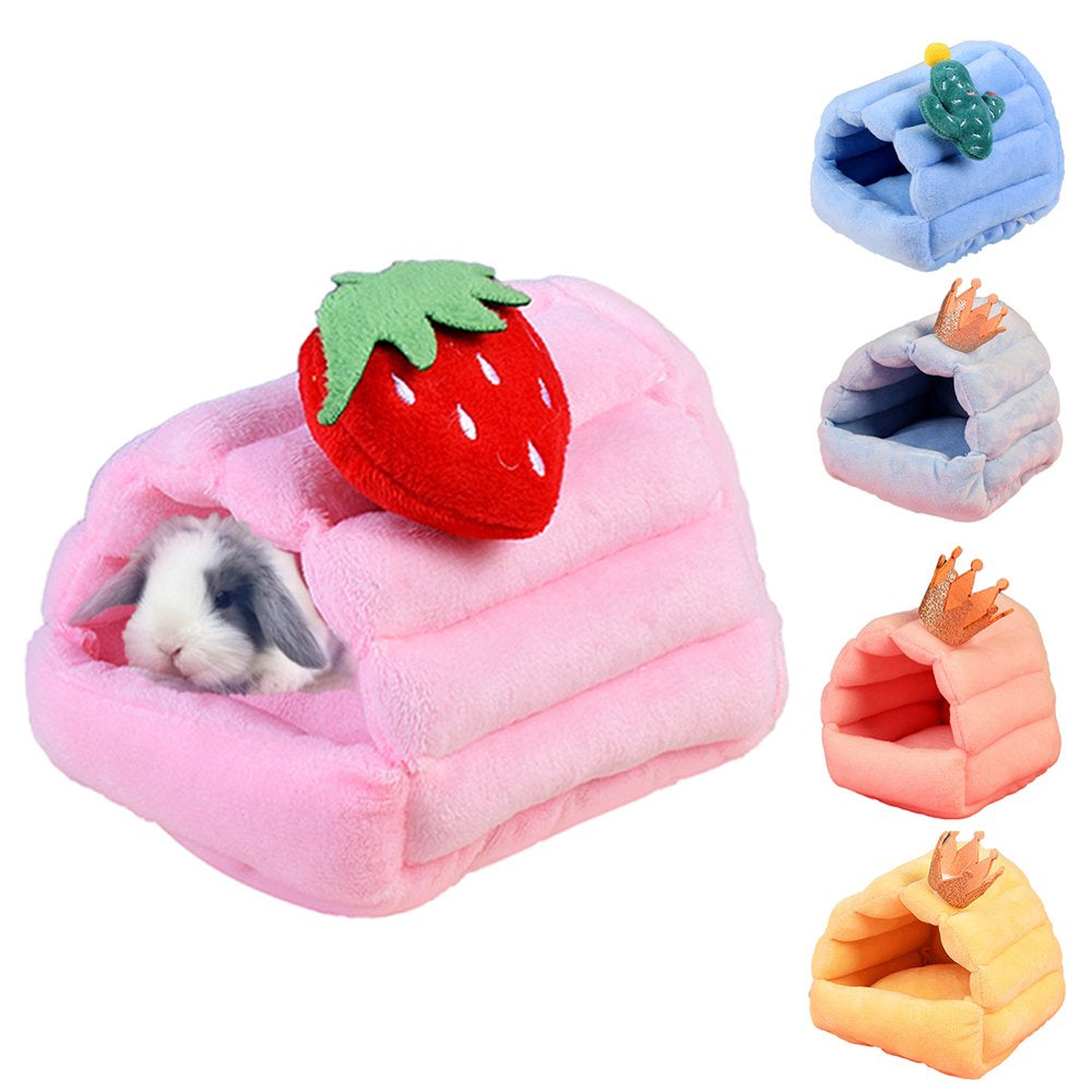 Visland Hamster House Bed, Plush Soft Skin-Friendly Winter Warm Nest Home Resting for Small Animals Guinea Pig Hedgehog Chinchilla Hamster Rats Squirrels Animals & Pet Supplies > Pet Supplies > Small Animal Supplies > Small Animal Bedding Visland S Bluegreen 