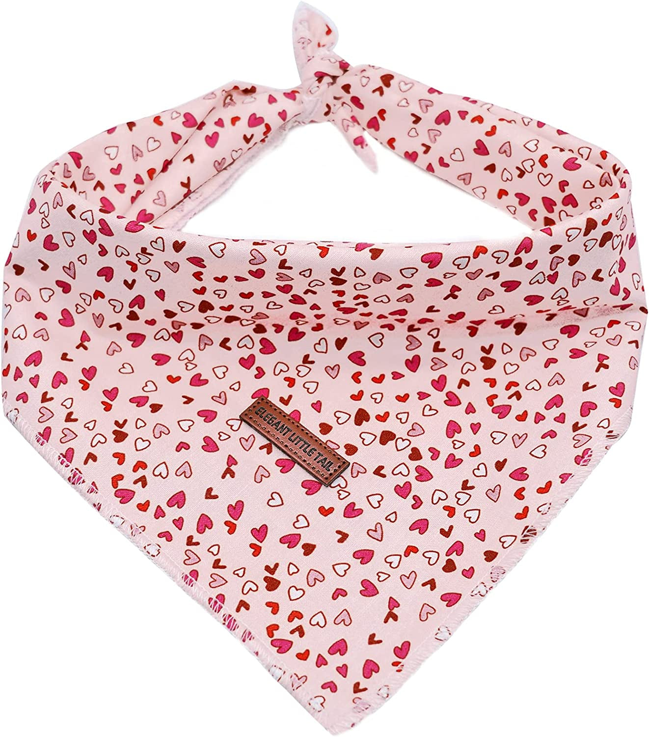 Elegant Little Tail Valentine Dog Bandana, Pet Dog Bibs Scarf, Soft Adjustable Square Dog Kerchief for Small Dogs Animals & Pet Supplies > Pet Supplies > Dog Supplies > Dog Apparel Elegant little tail Pink Heart Small (Pack of 1) 