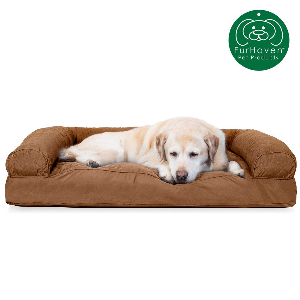 Furhaven Pet Products | Quilted Pillow Sofa Pet Bed for Dogs & Cats, Navy, Medium Animals & Pet Supplies > Pet Supplies > Cat Supplies > Cat Beds FurHaven Pet Products Jumbo Toasted Brown 