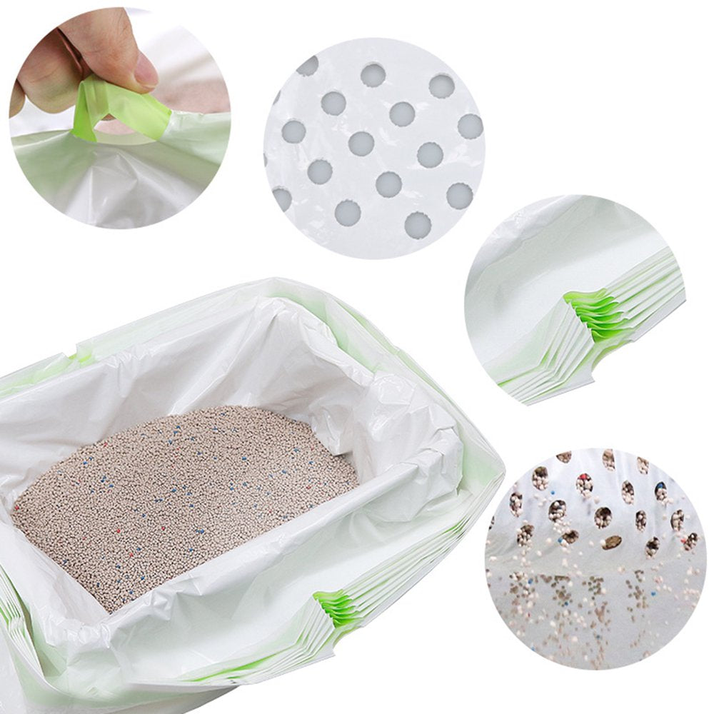 Jdafst 7Pcs Portable Home Hygienic Drawstring Cat Litter Filter Cleaning Bag Pet Supply