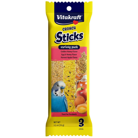 Vitakraft Crunch Sticks Parakeet Treat - Honey, Egg, and Apple- Pet Bird Treat Toy - Variety Pack Animals & Pet Supplies > Pet Supplies > Bird Supplies > Bird Treats Vitakraft Sunseed   