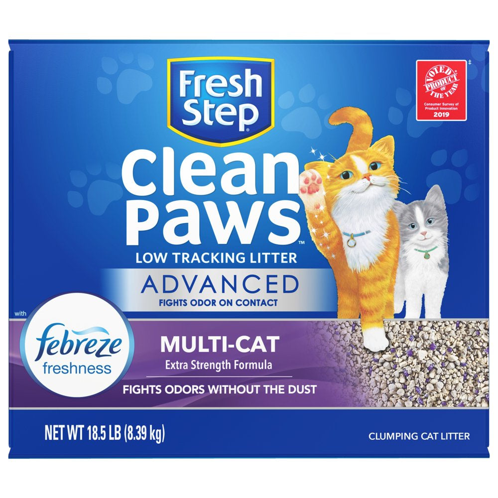 Fresh Step Advanced Clean Paws Clumping Cat Litter, Low Tracking, Odor Control, 18.5 Lb Animals & Pet Supplies > Pet Supplies > Cat Supplies > Cat Litter The Clorox Company   