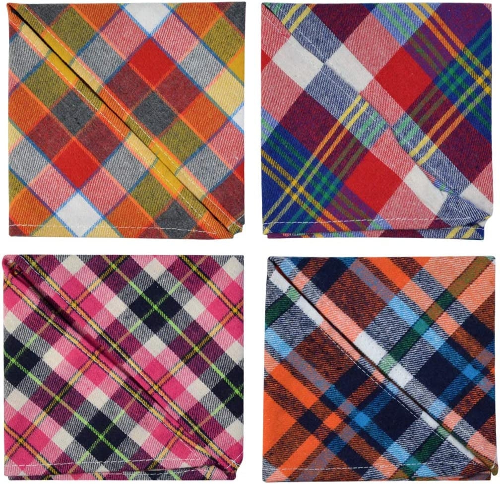 15Pcs Dog Bandanas, Dog Scarf Kerchief Dog Bibs Washable Girl Boy Dog Bandanas Set Cotton Checkered Pet Dog Bandanas Outdoor Dog Fall Bandanas Accessories for Small Medium Large Dogs Cat Pet Animals & Pet Supplies > Pet Supplies > Dog Supplies > Dog Apparel Lee-buty   