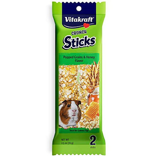 Vitakraft Guinea Pig Popped Grains & Honey Treat Sticks 2 Pack, 2.5 Ounce