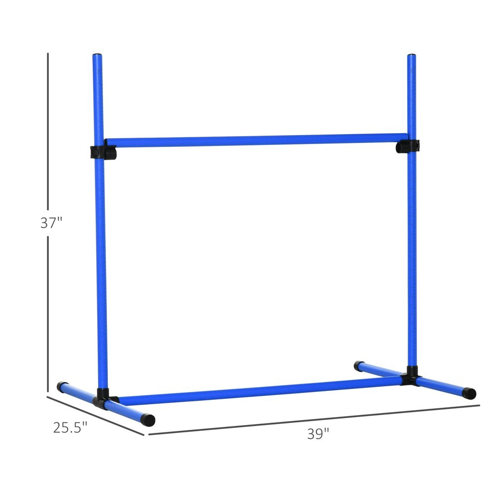 Pawhut 4 Piece Dog Agility Starter Kit with Adjustable Height Jump Bars, Blue Animals & Pet Supplies > Pet Supplies > Dog Supplies > Dog Treadmills Aosom LLC   