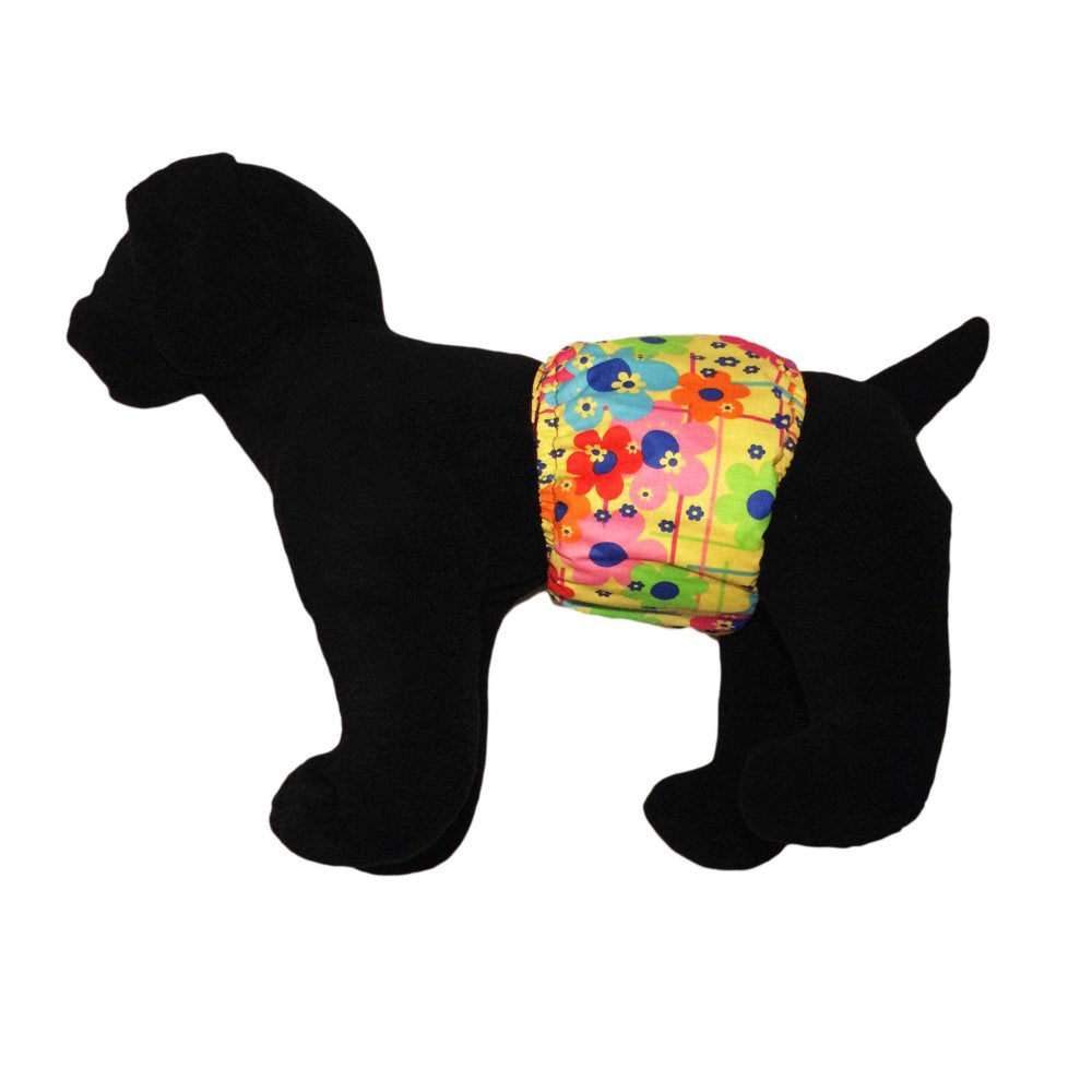 Barkertime Lucky Flowers on Yellow Washable Dog Belly Band Male Wrap - Made in USA Animals & Pet Supplies > Pet Supplies > Dog Supplies > Dog Diaper Pads & Liners Barkertime   